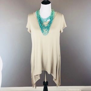 Handkerchief hem tee shirt by Kori America